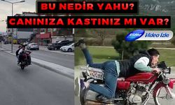 MOTOSİKLET ÜSTÜNDEKİ HALLERİ PES DEDİRTTİ