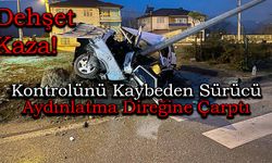 Aydınlatma Direğine Çarpan Otomobilin Sürücüsü Ağır Yaralandı