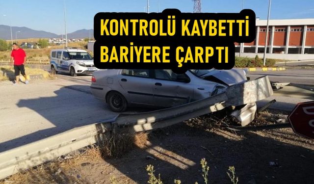 Görüşü Kaybeden Sürücü Bariyere Çarptı