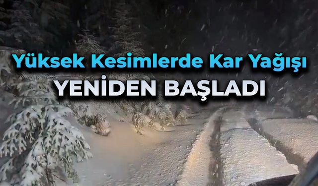 Karabük’ün yüksek kesimlerinde yeniden kar yağışı başladı