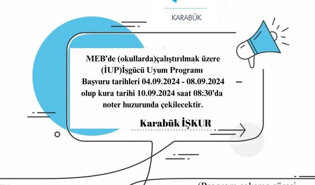 MEB İstihdamı İçin İUP Başvuruları Başladı