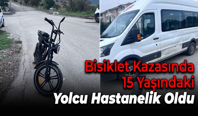 Elektrikli Bisiklet Minibüse Çarptı: Yolcu Yaralandı