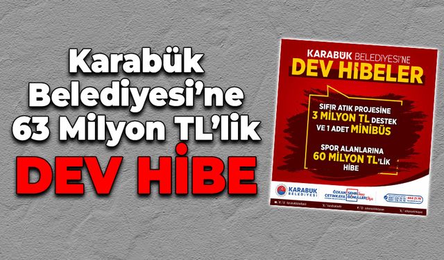 Karabük Belediyesi’ne 63 Milyon TL’lik Dev Hibe Desteği