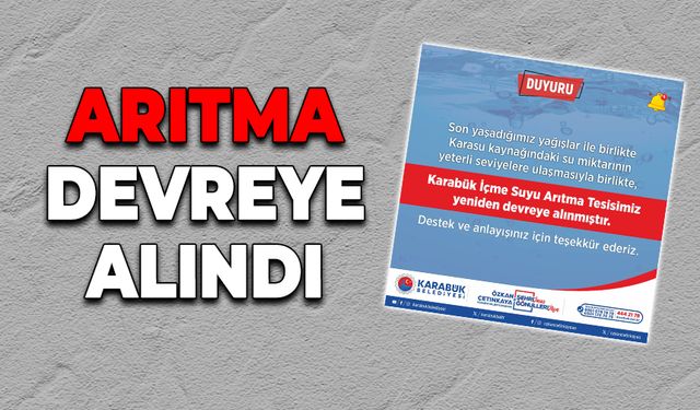 İçme Suyu Arıtma Tesisi Yeniden Devrede!