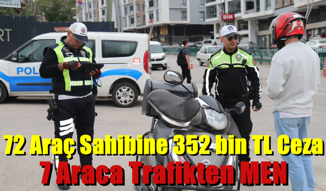 Karabük'te 72 motosikletliye 352 bin TL ceza