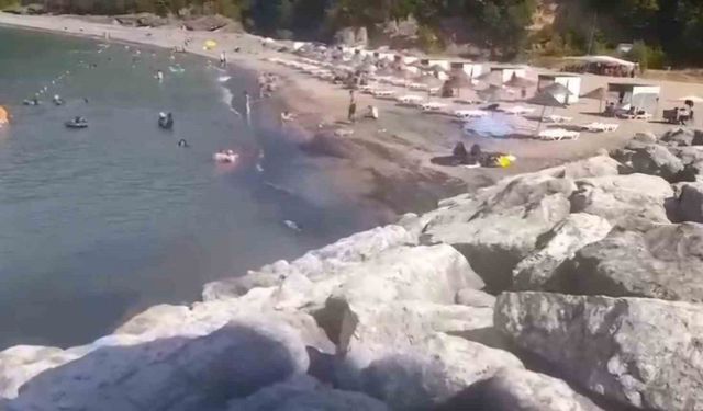 Kömür artıkları plaja ulaştı