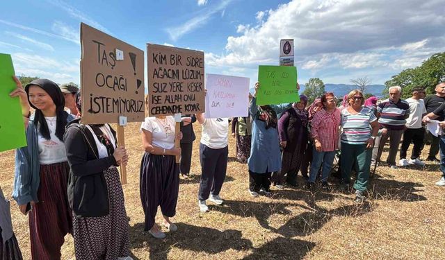 Bolu’da köylüler taş ocağına karşı eylem yaptı