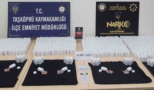 Kastamonu’da binlerce sentetik ecza hapı ele geçirildi
