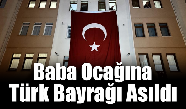 Şehit Astsubay Özcan’ın baba ocağına Türk bayrağı asıldı