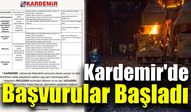 KARDEMİR’de yeni istihdam kapısı aralanıyor