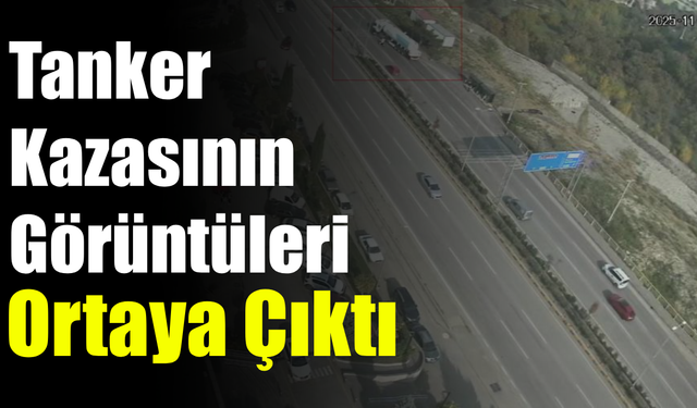 İki motosiklete çarpan LPG tankerinin kaza anı kamerada