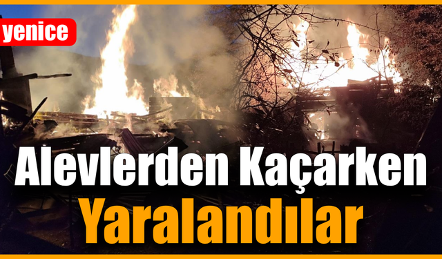 Alevlerden kaçarken yaralandılar