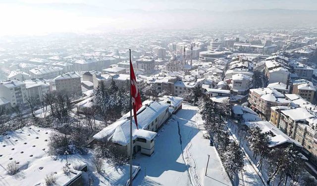 Bolu'da kış güzelliği havadan görüntülendi