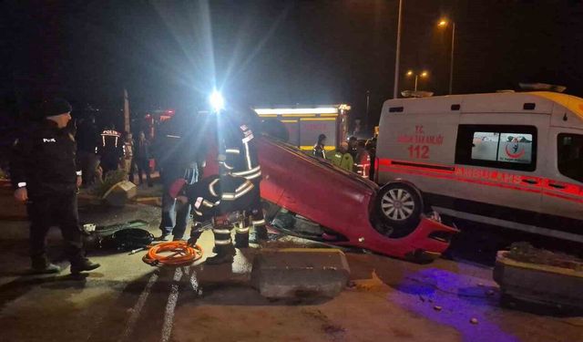 Bartın’da polisten kaçan otomobil takla attı: 3 yaralı