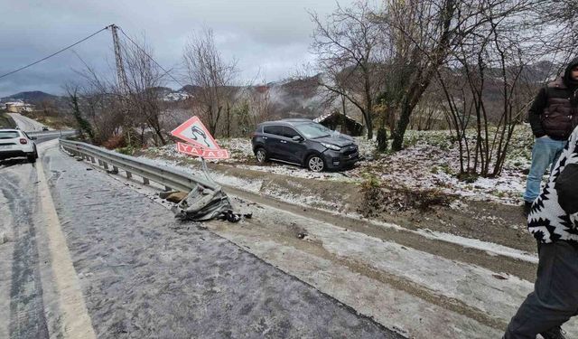 Zonguldak'ta kar yağışı kazayı beraberinde getirdi