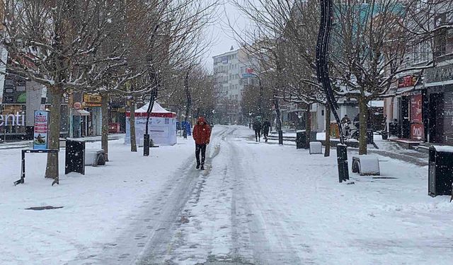 Kar yağışı Bolu’yu beyaz örtüyle kapladı