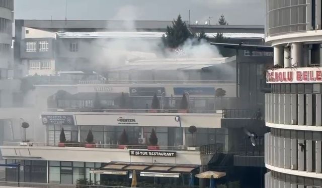 Bolu'da elektrik kaynaklı çıkan baca yangını çıktı