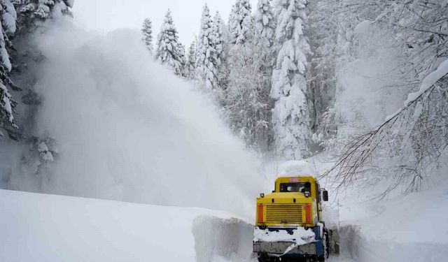Kastamonu’da kar yağışı köy yollarını kapattı