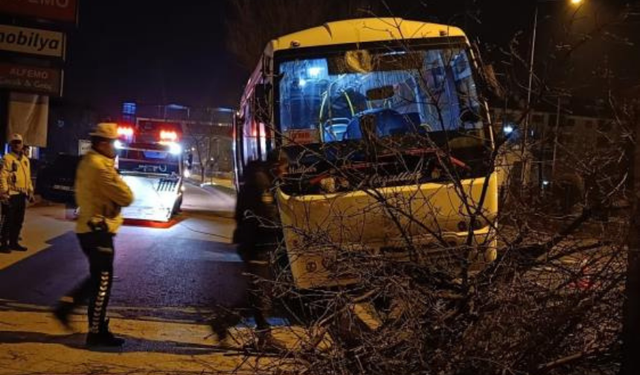 Otobüs ağaca çarparak durabildi