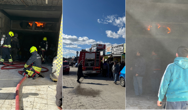 Oto kuaför dükkanında korkutan yangın