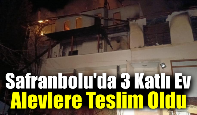 Safranbolu’da 3 katlı ev yangında zarar gördü