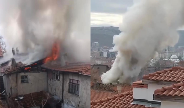 Karatekin Mahallesi’nde çatı alevlere teslim oldu