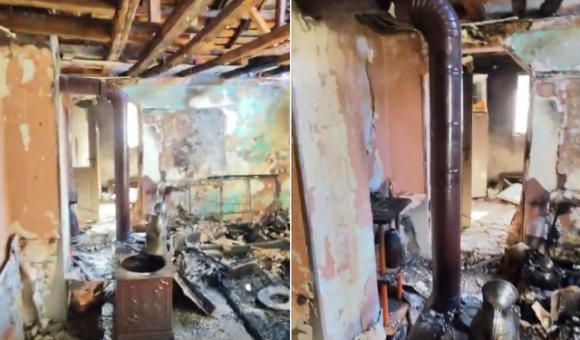 Sobadan çıkan alevler daireyi küle çevirdi