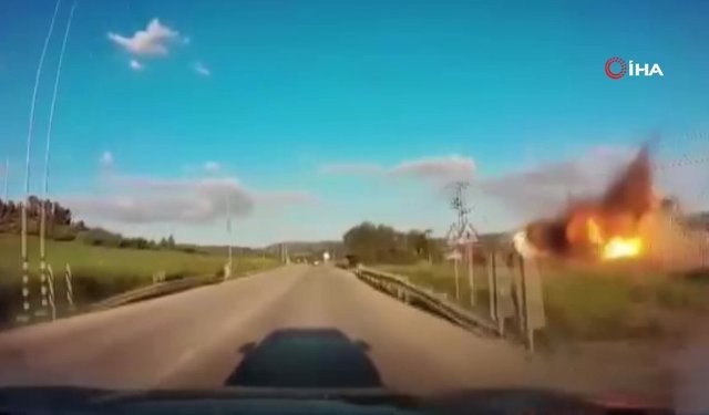 Hizbullah’ın İsrail’deki hedefe saldırı anı kamerada