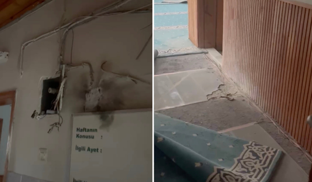 Düşen Yıldırım Camiye İsabet Etti