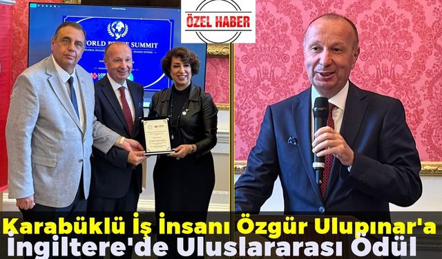 Özgür Ulupınar'a Uluslararası Ödül