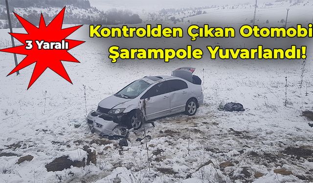 Kontrolden Çıkan Otomobil Şarampole Yuvarlandı!