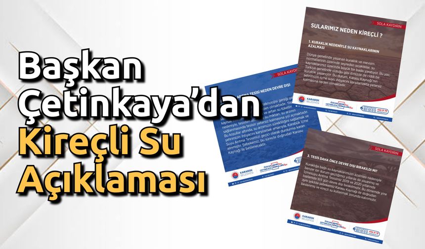 Çetinkaya, "Arıtma Tesisi Geçici Olarak Devre Dışı Bırakıldı"