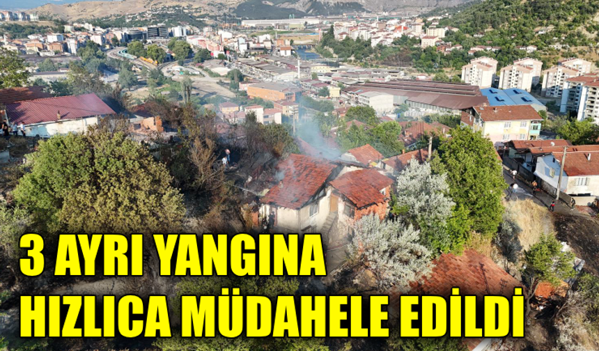 Karabük’te üç farklı noktada çıkan yangın kontrol altına alındı
