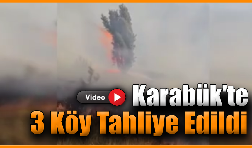 Karabük'teki yeni yangın rüzgarın etkisiyle hızla ilerliyor