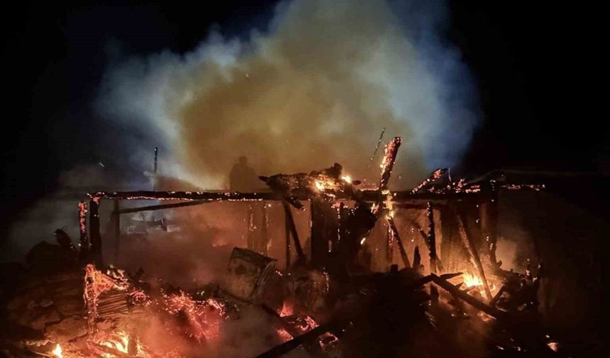 Yeni Pelitçik Köyünde 2 Katlı Ev Alevlere Teslim Oldu