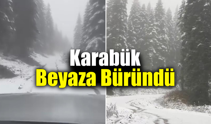 Karabük’ün yüksek kesimlerinde kar yağışı etkisini artırdı