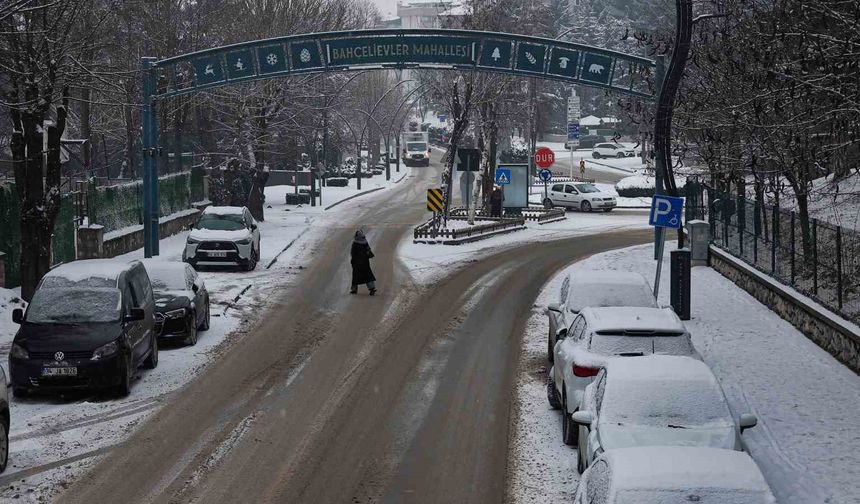 Bolu'da kış güzelliği havadan görüntülendi