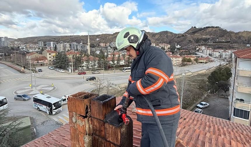 Çankırı'da korkutan baca yangını