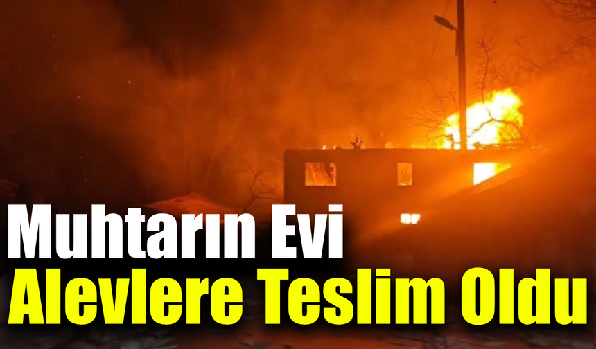 Eflani’de muhtara ait iki katlı ev tamamen yandı