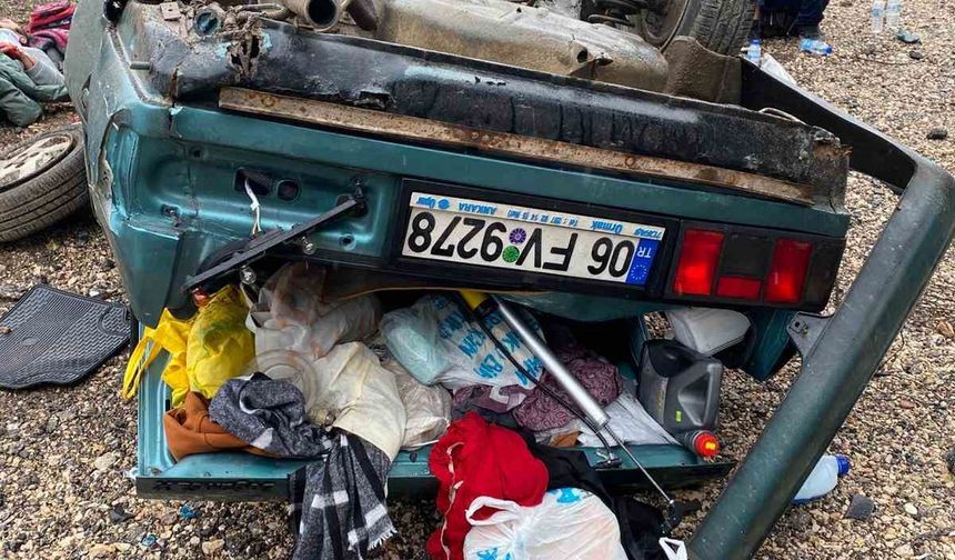 Gerede’de takla atan otomobilde 4 kişi yaralandı