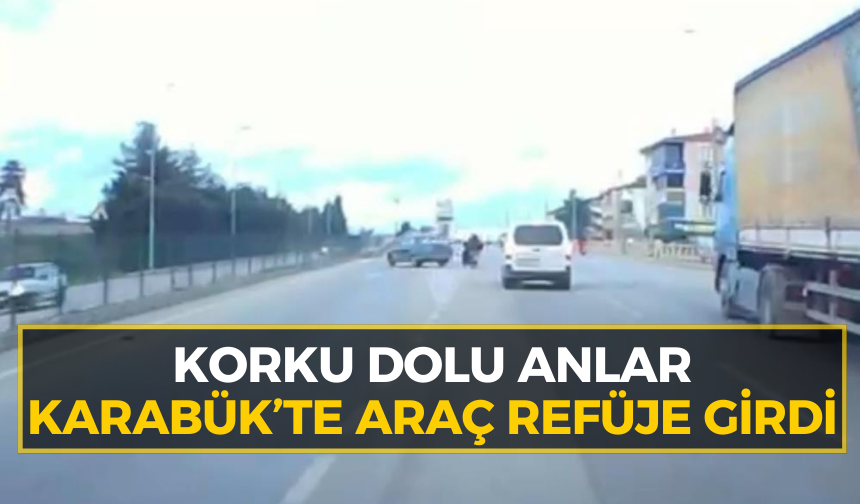Karabük’te anlık tepki kazaya dönüştü: Araç refüje vurdu