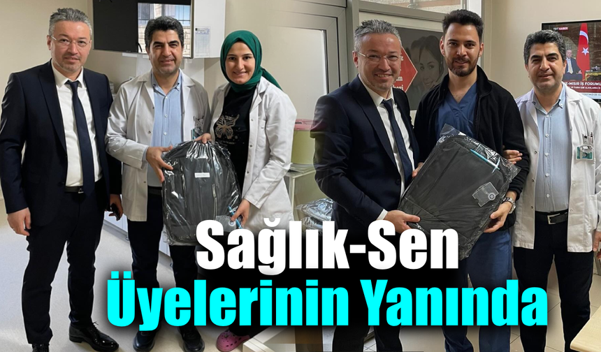 Sağlık-Sen Karabük şubesinden üyelere çanta desteği