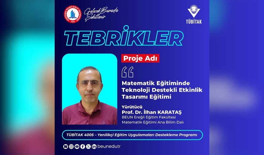 BEUN’lu Akademisyenin Projesine TÜBİTAK’tan Destek