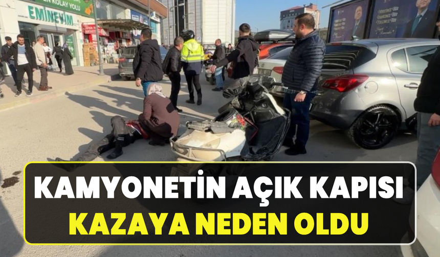 Park halindeki kamyonetin açılan kapısına çarpan sürücü yaralandı